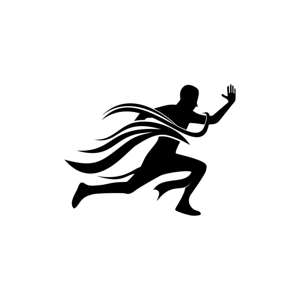 Run logo Vector Template , Run Man silhouette