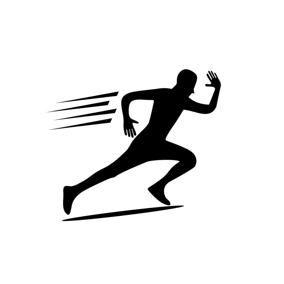 Run logo Vector Template , Run Man silhouette