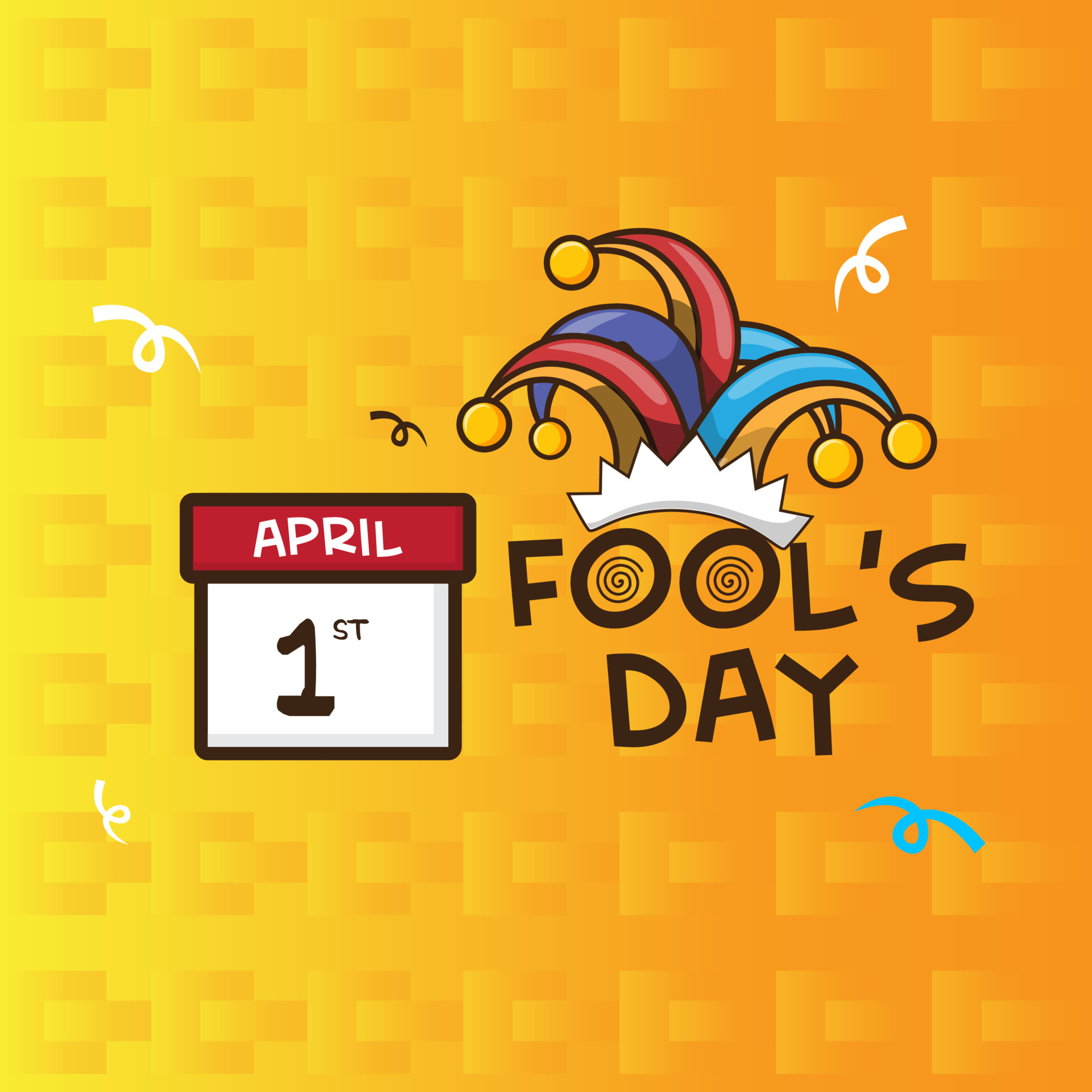 Celebration april fools day with doodle style. april fools day