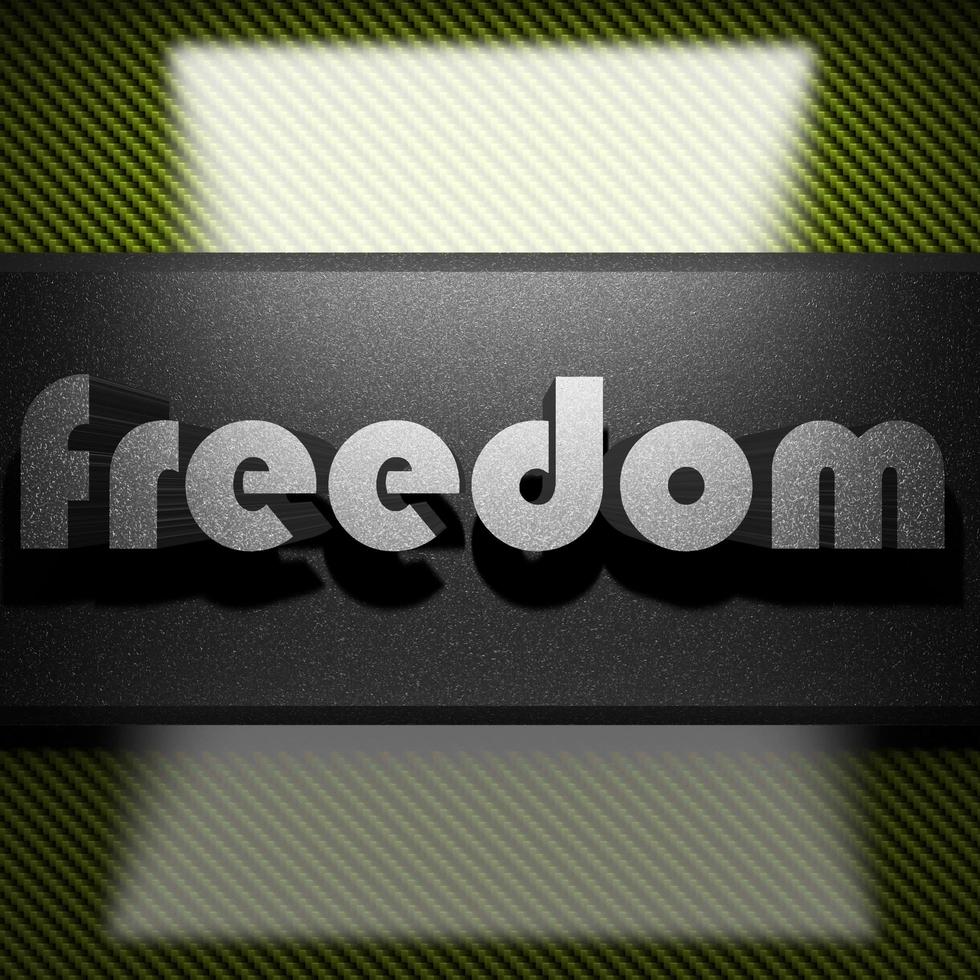 freedom word of iron on carbon photo