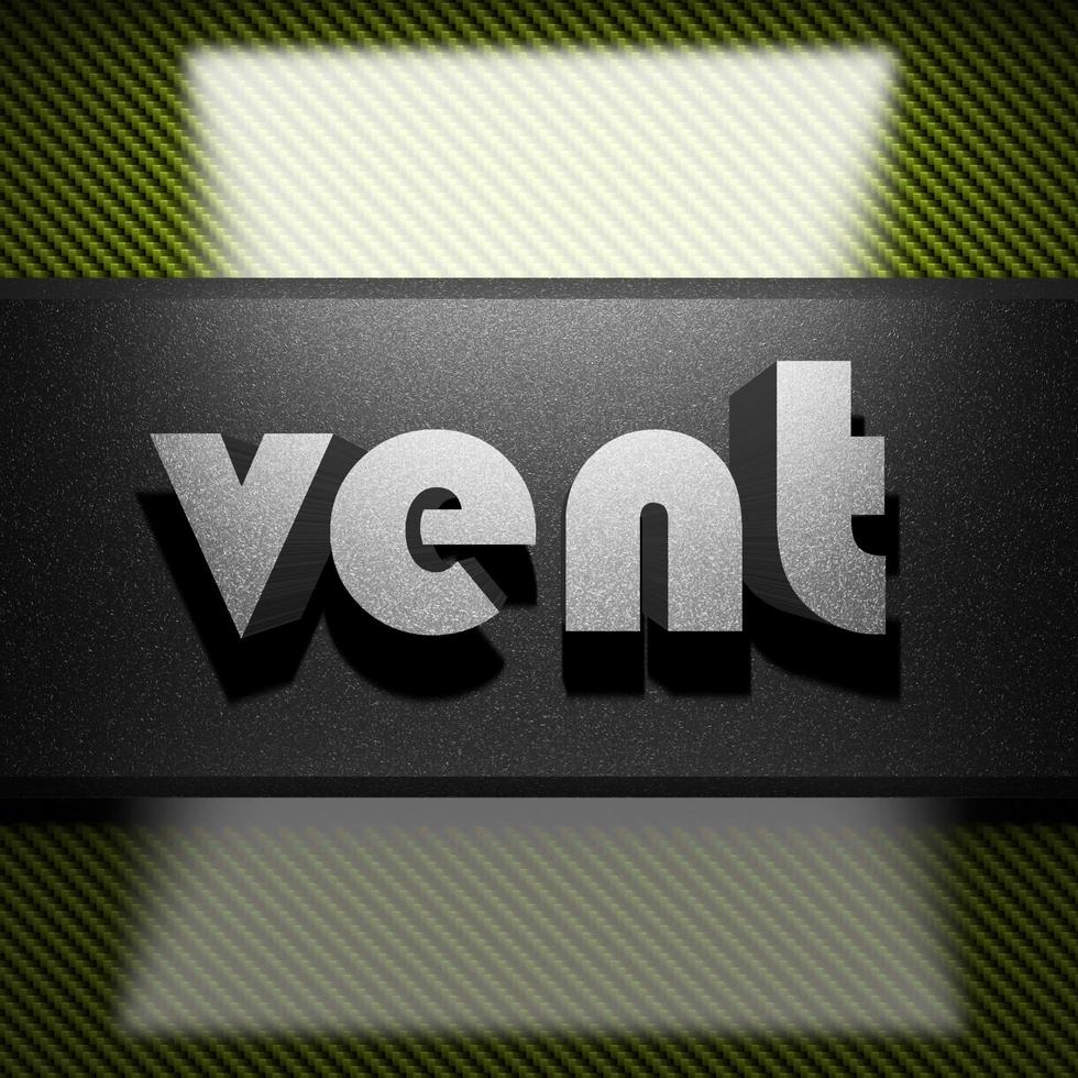 vent word of iron on carbon photo