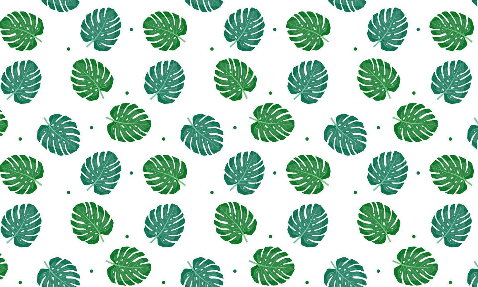 Pattern with green and blue-green monstera leaves for fabric, wallpaper, paper, packaging, cover. Seamless background vector