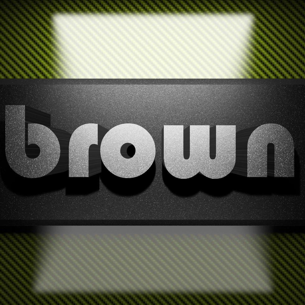 brown word of iron on carbon photo