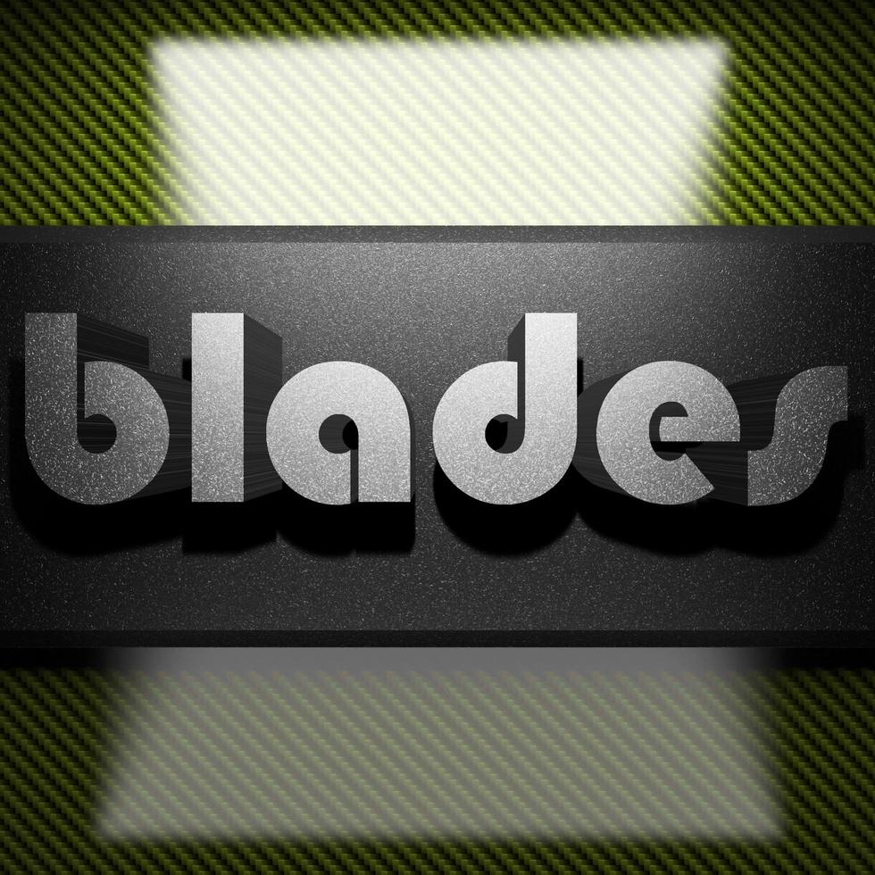 blades word of iron on carbon photo