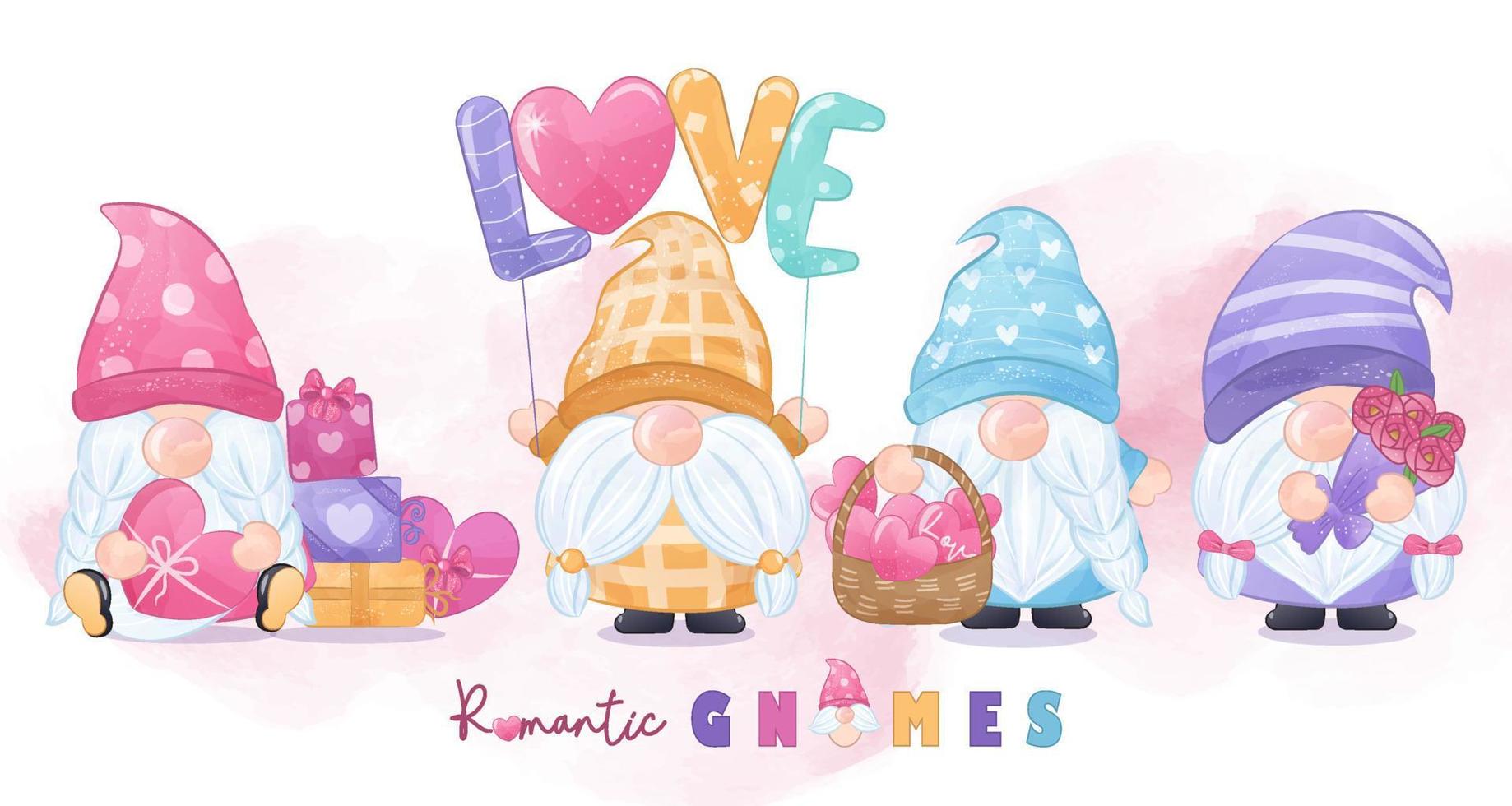 Gnome Illustrations Set vector