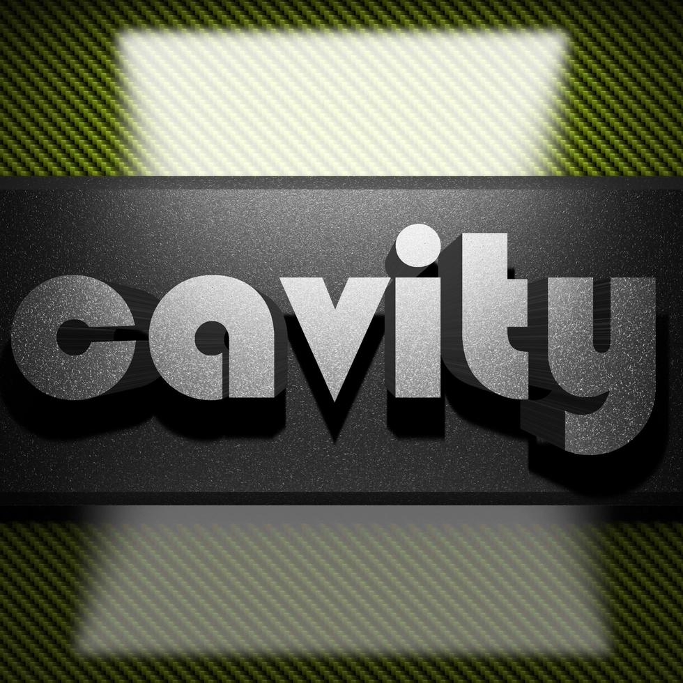 cavity word of iron on carbon photo