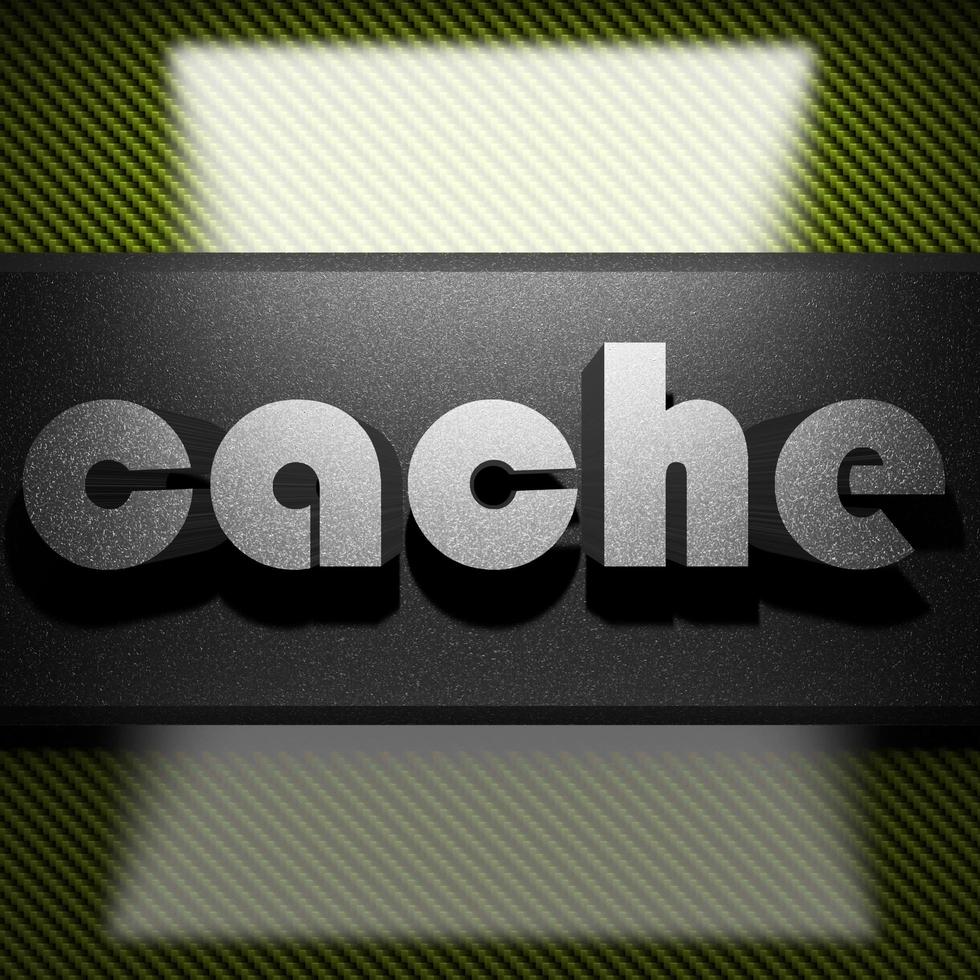 cache word of iron on carbon photo