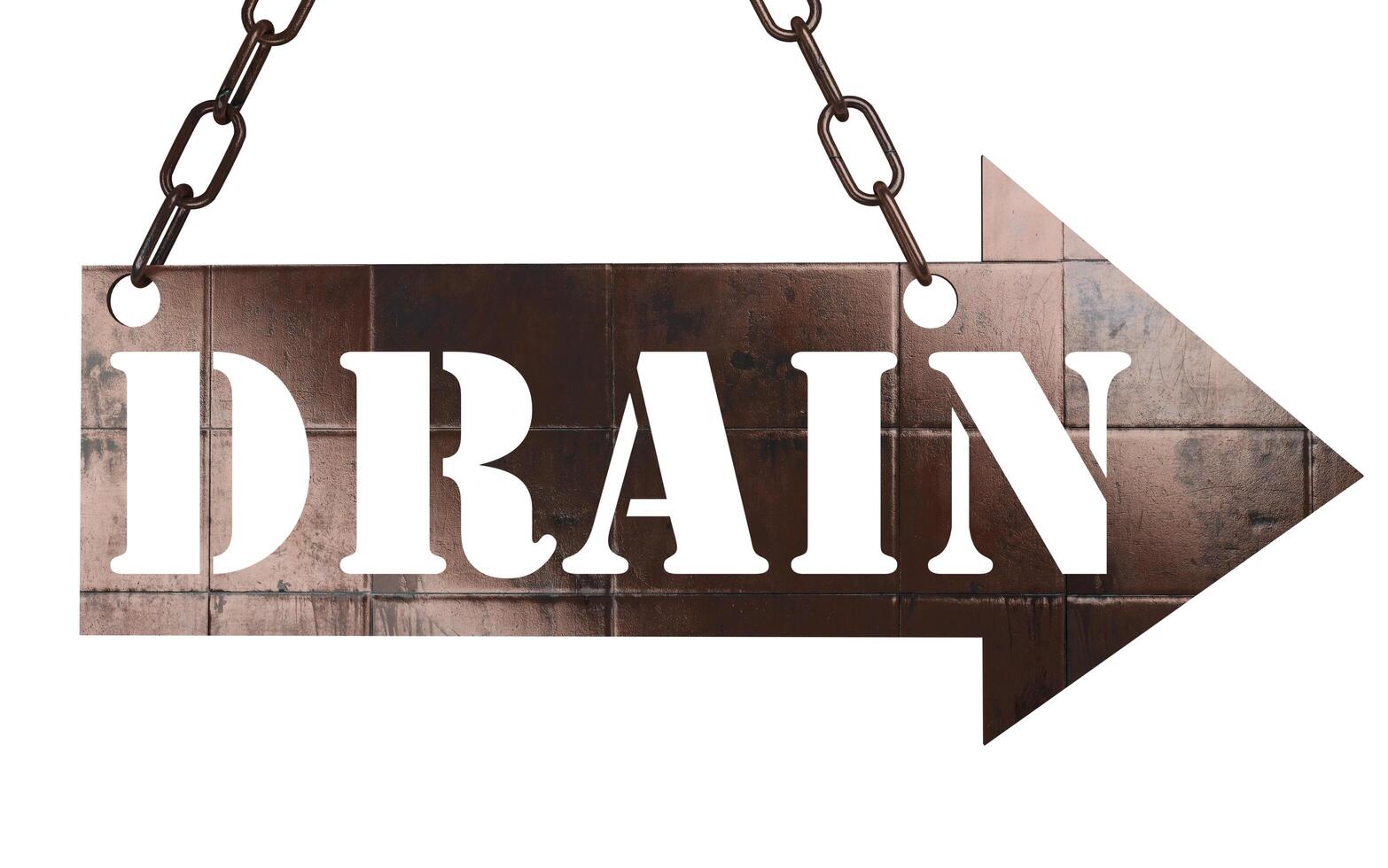 drain word on metal pointer 6010209 Stock Photo at Vecteezy