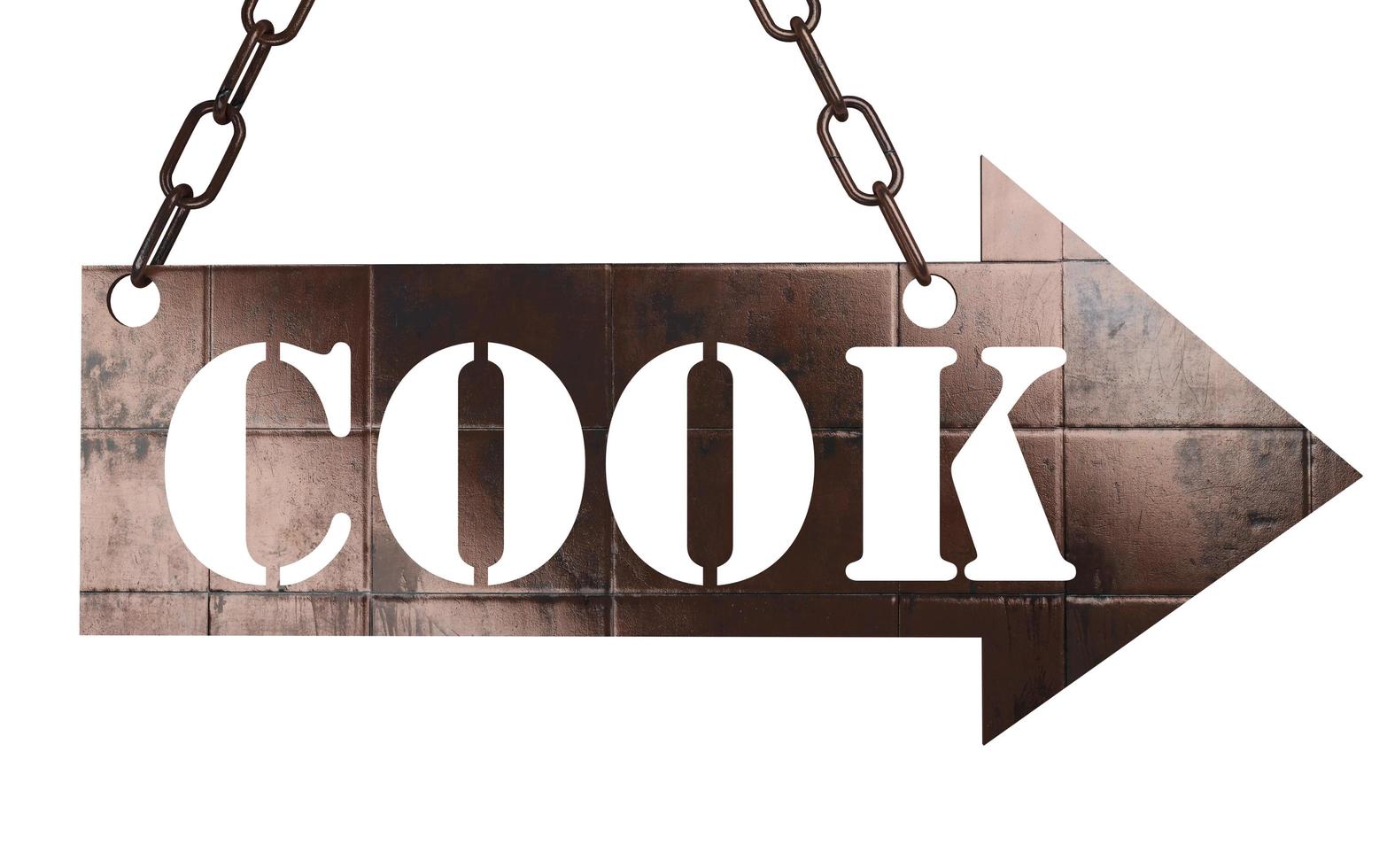 cook word on metal pointer photo