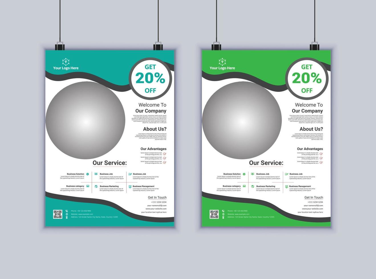 plantilla de vector de diseño de volante de negocios diseño de diseño moderno diseño de volante corporativo