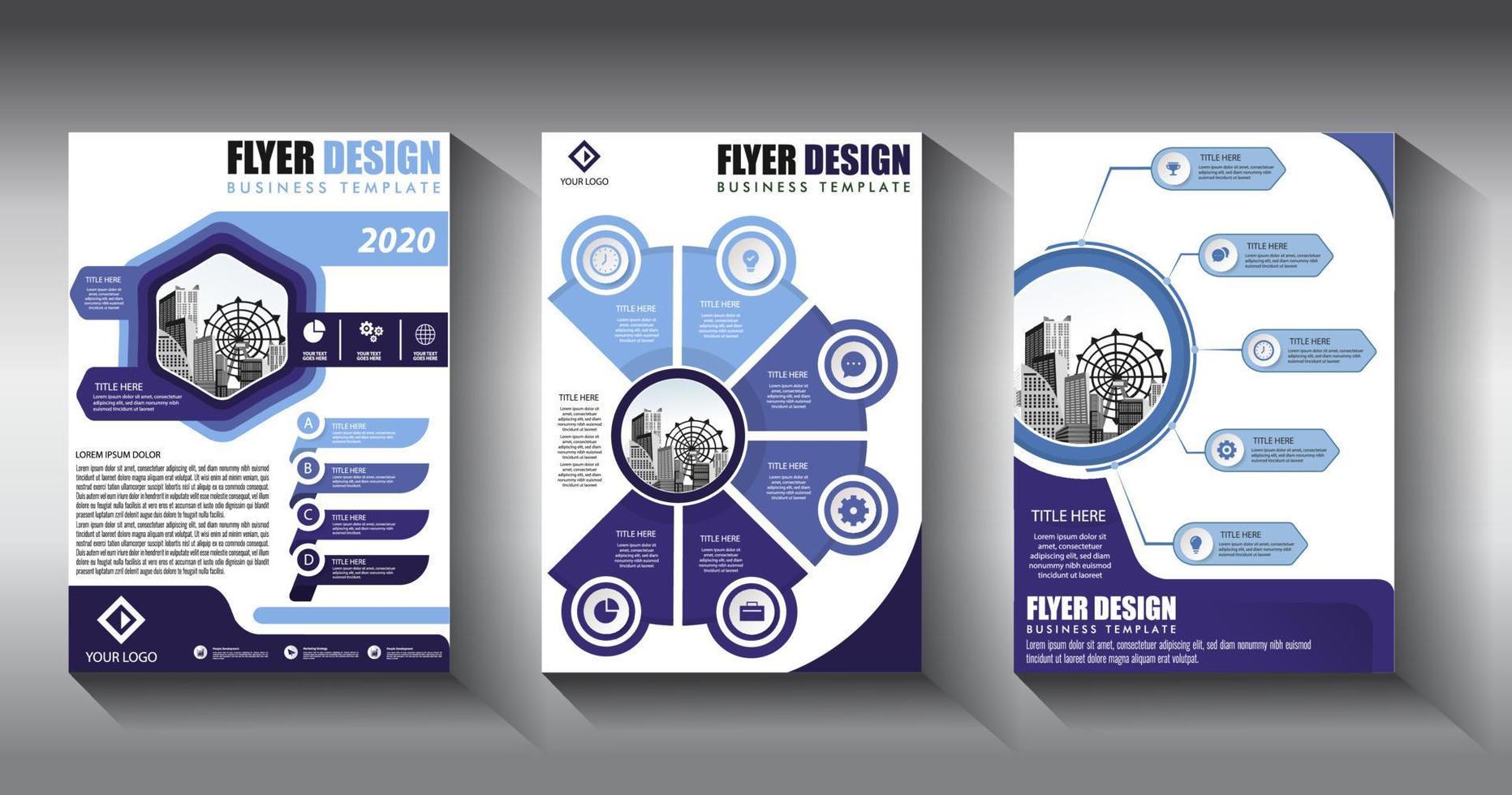 flyer business template brochure layout annual report vector