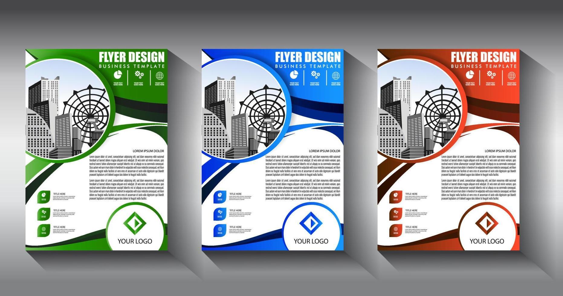 flyer business template brochure layout annual report vector