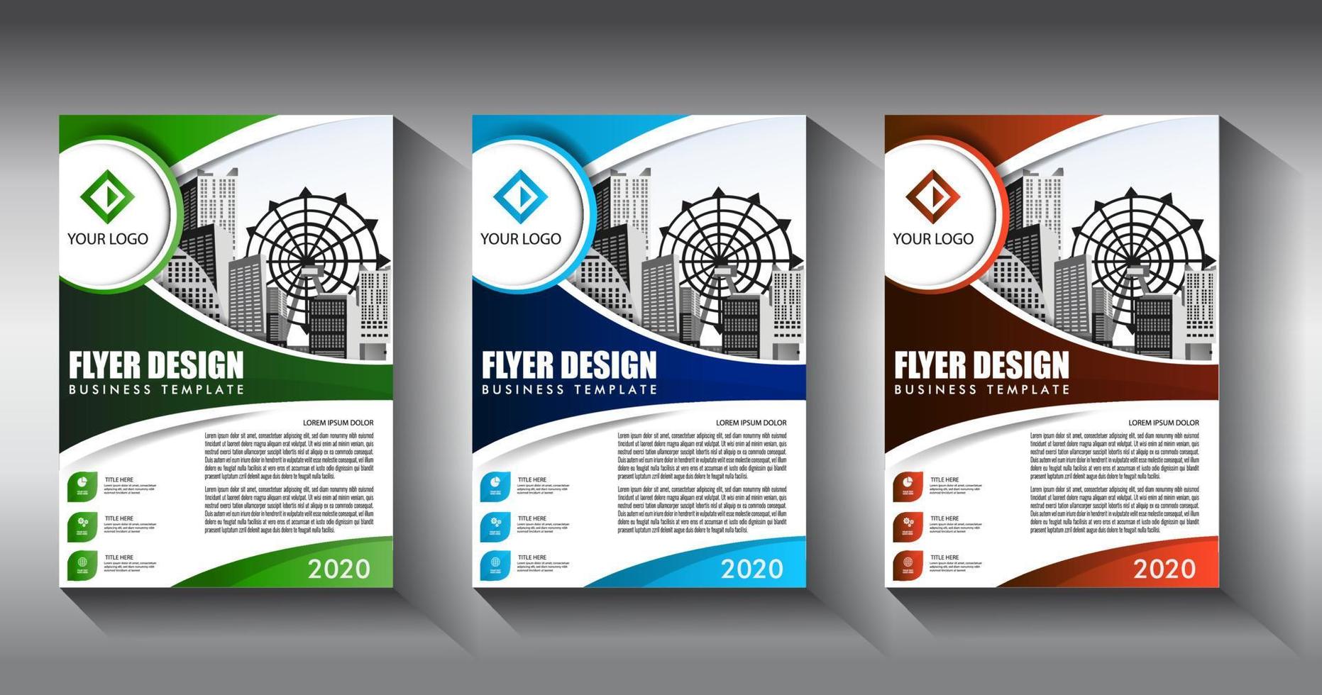 flyer business template brochure layout annual report vector