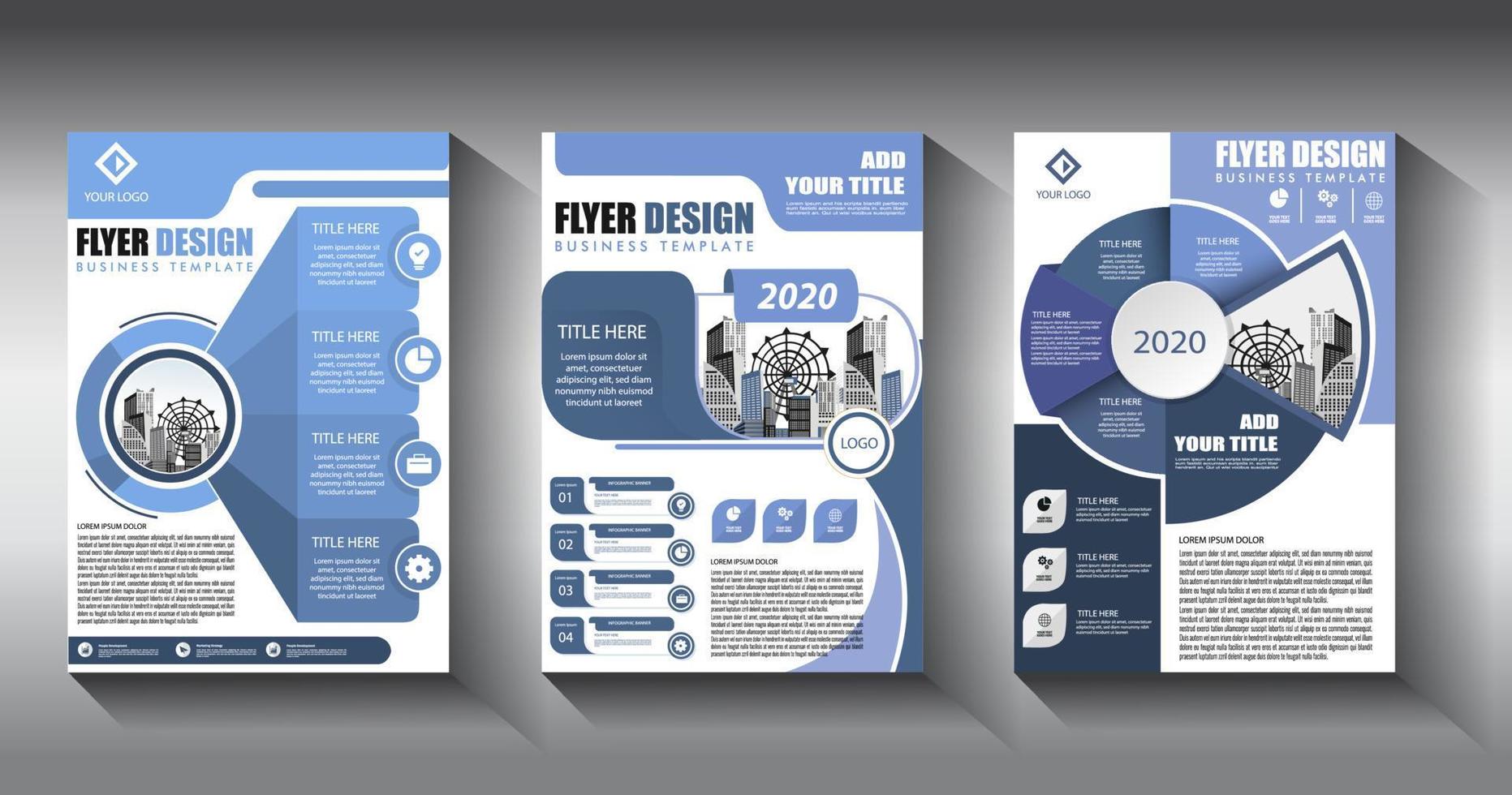 flyer business template brochure layout annual report vector