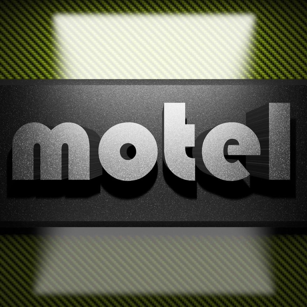 motel word of iron on carbon photo