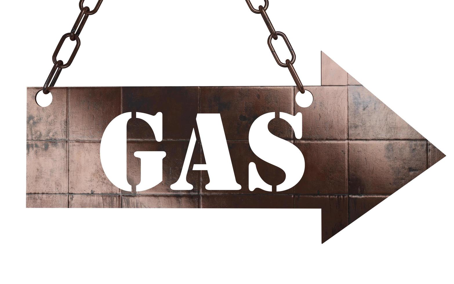 gas word on metal pointer photo