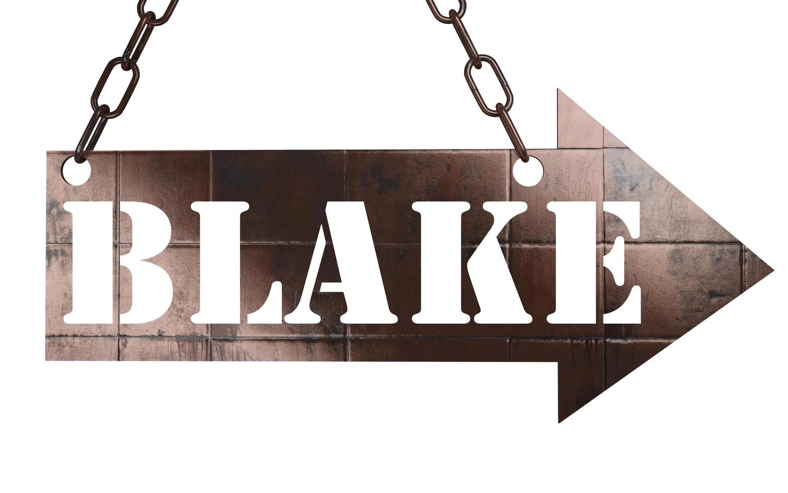 blake word on metal pointer photo