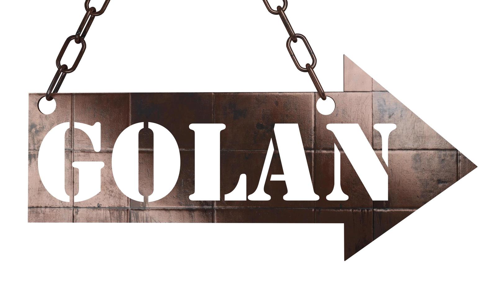 Golan word on metal pointer photo