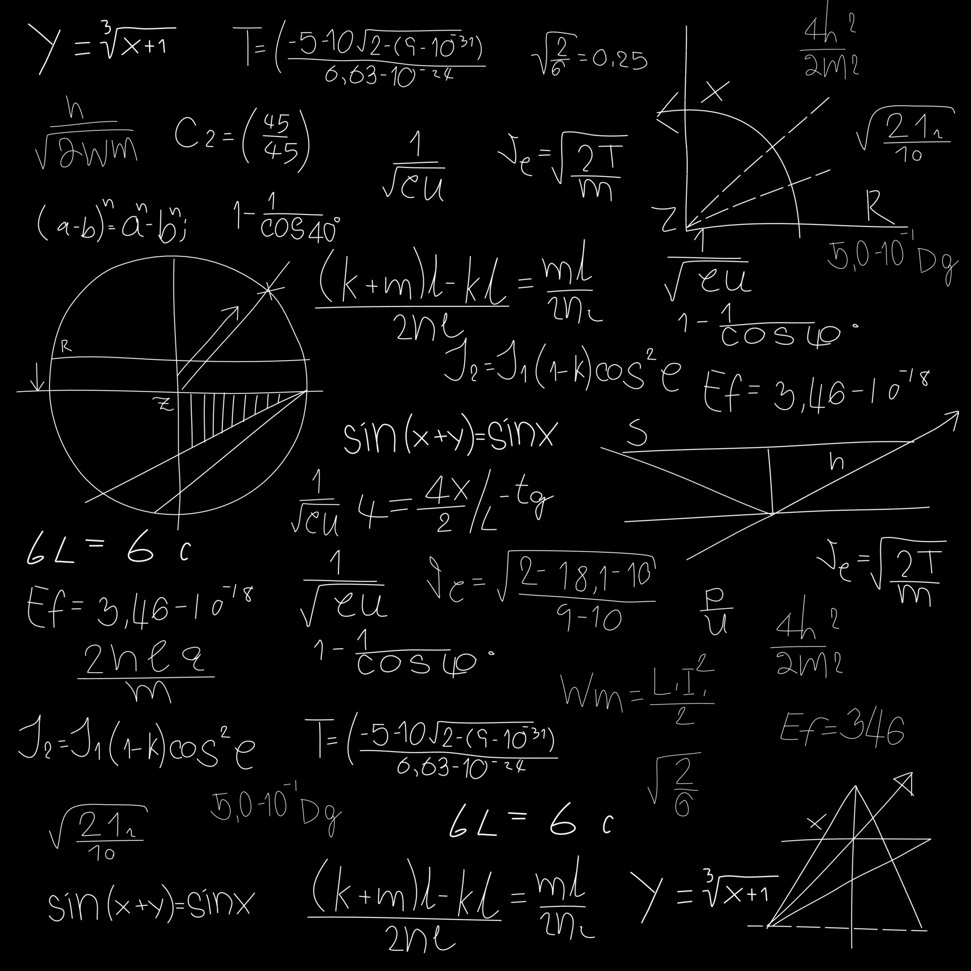 Hand drawn math formula and chemistry formula,mathematics background  Physics Formula, Physics Chemistry Formula, Education and Learning  Background. 6012486 Vector Art at Vecteezy