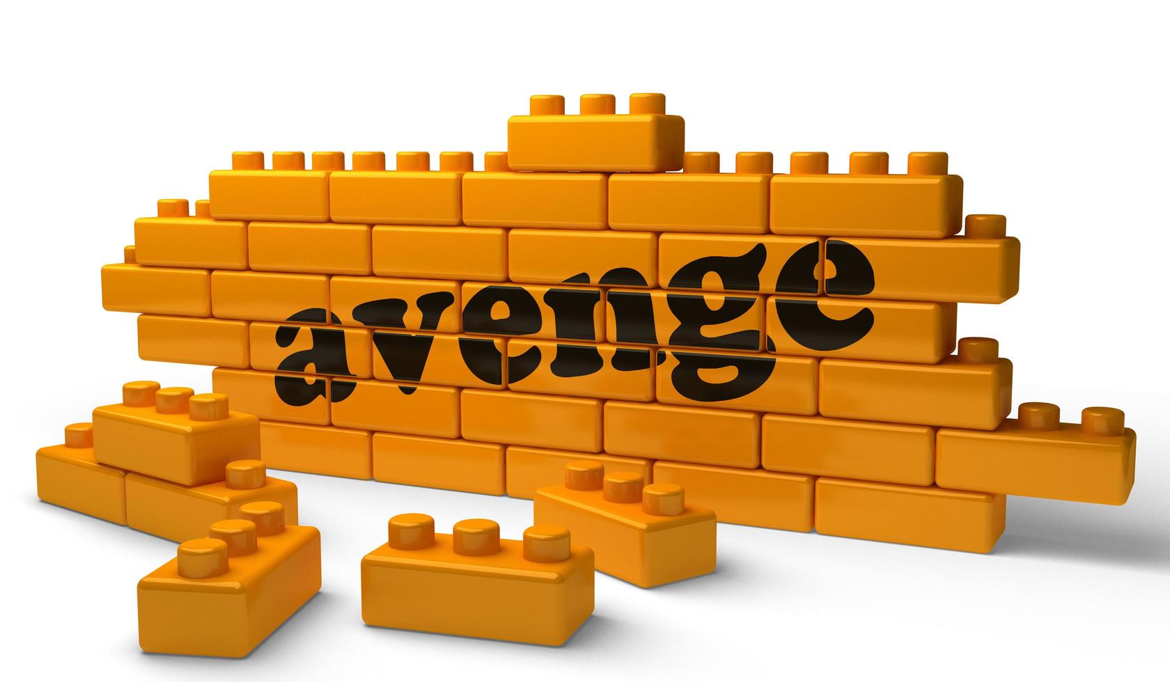 avenge word on yellow brick wall photo