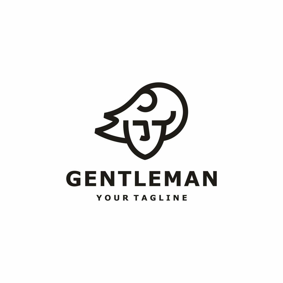 Head Logo abstract design vector template Linear style.