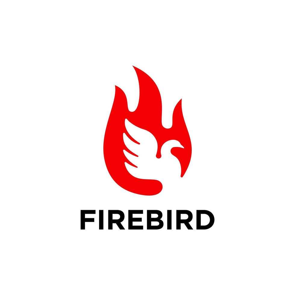 plantilla de logotipo de fuego de cisne vector