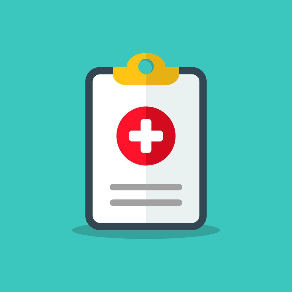 Flat design medical chart icon. medical check marks report. Vector illustration.