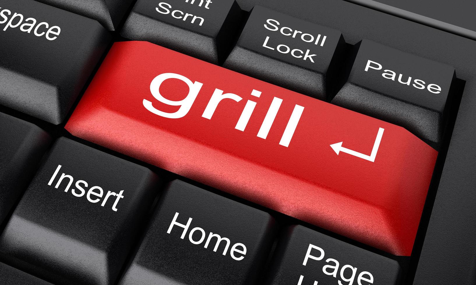 grill word on red keyboard button photo