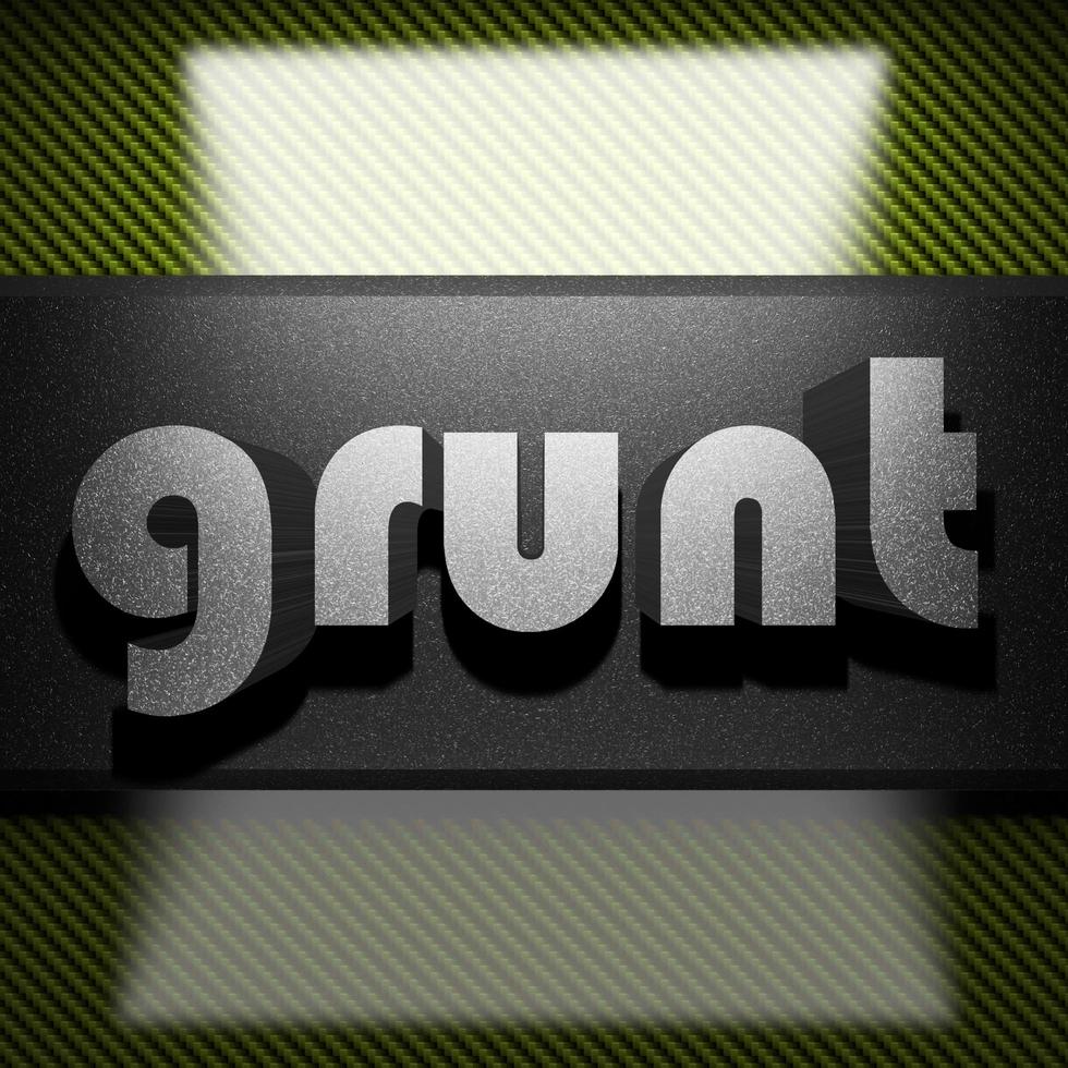 grunt word of iron on carbon photo