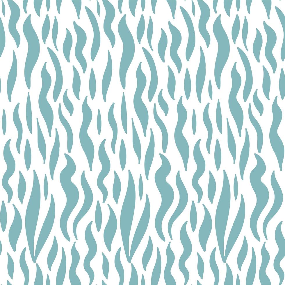 Long seaweed seamless patterm. Hand drawn simple vector background.