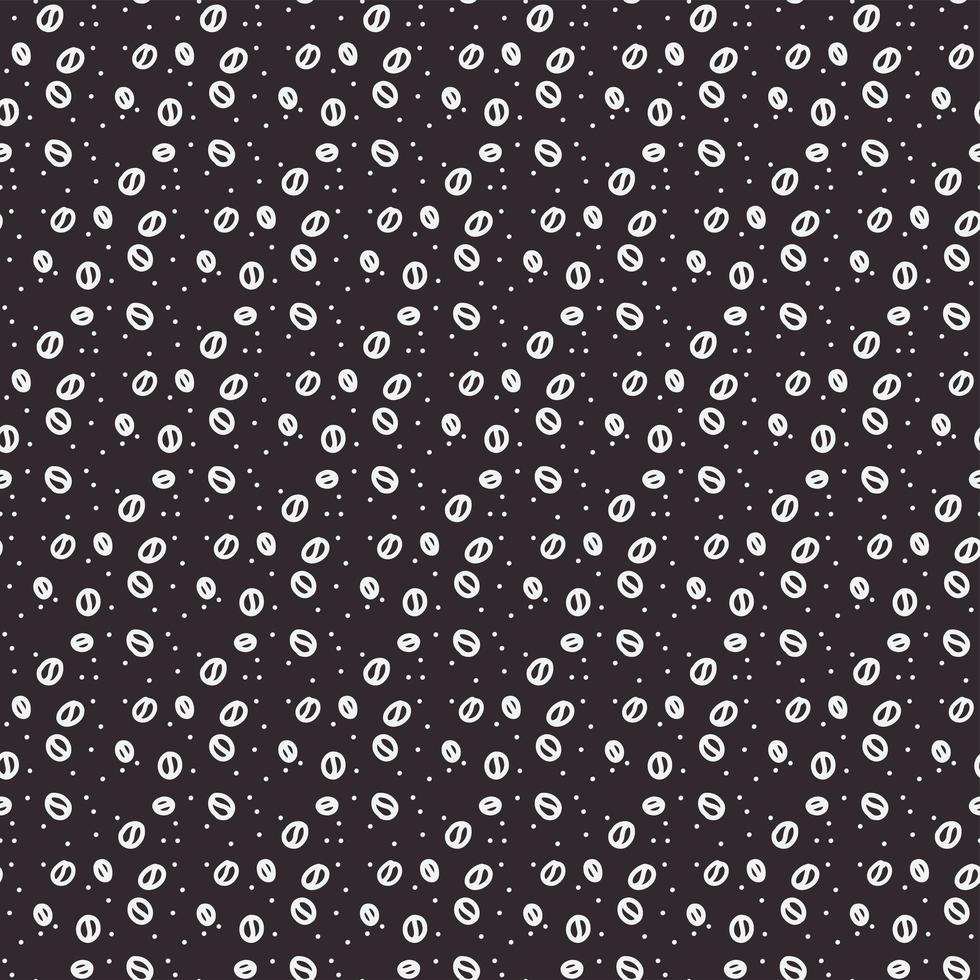 Seamless pattern with coffee grain in sketch linear style. Scattered coffee corn, bean. Stylish seamless background for design of printed materials. Ornate vector ornament hand work.