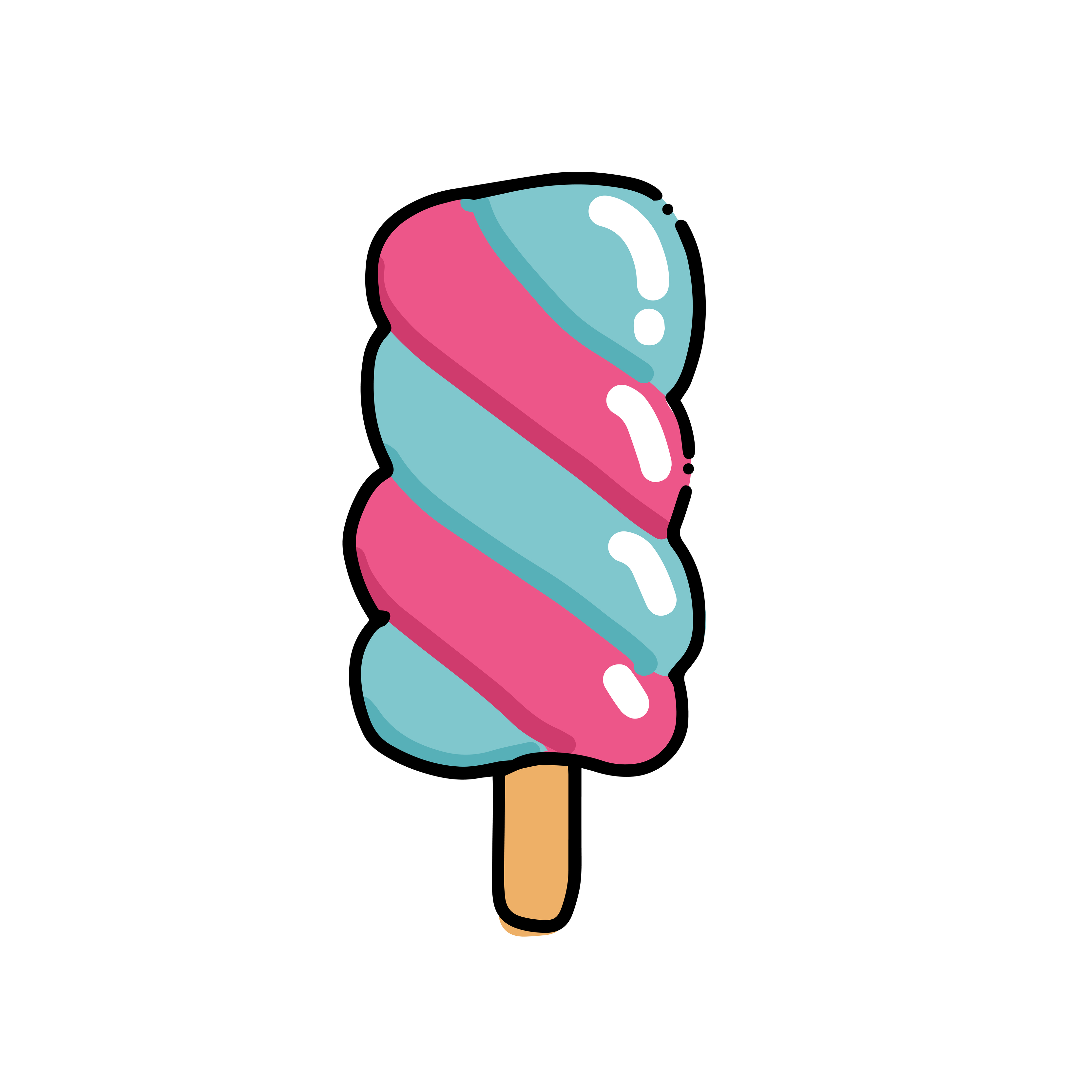 Ice Cream spiral Choc-ice Sketch. Hand drawn cartoon isolated illustration  on a white background. Sweet delicious cold ice lolly dessert food, snack.  Stylized drawing cartoon Line art. Doodle. 6014627 Vector Art at