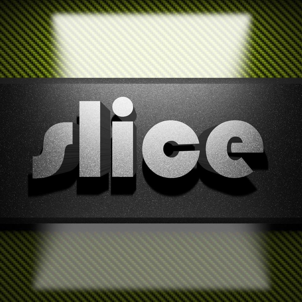 slice word of iron on carbon photo