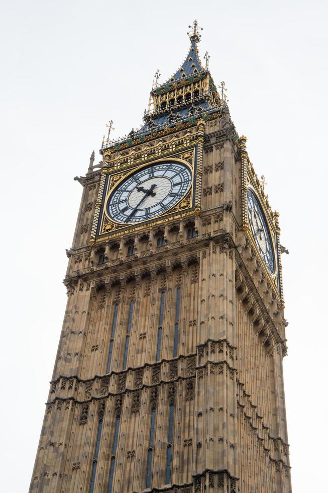 View of big ben tower on a cloudy day. London, UK photo