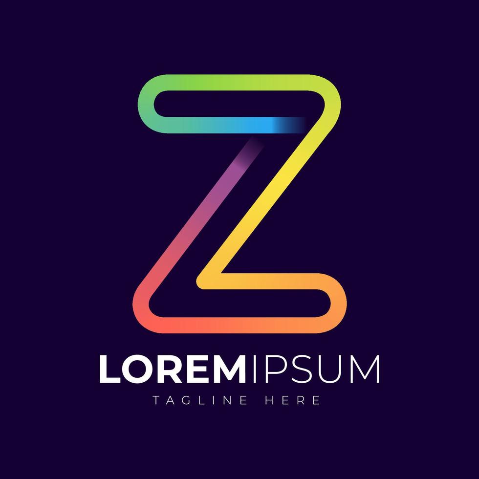 plantilla de diseño de logotipo de letra z. tipografía z moderna y creativa y degradado colorido vector