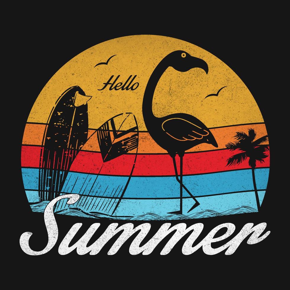 Summer Flamingo T-Shirt Vector