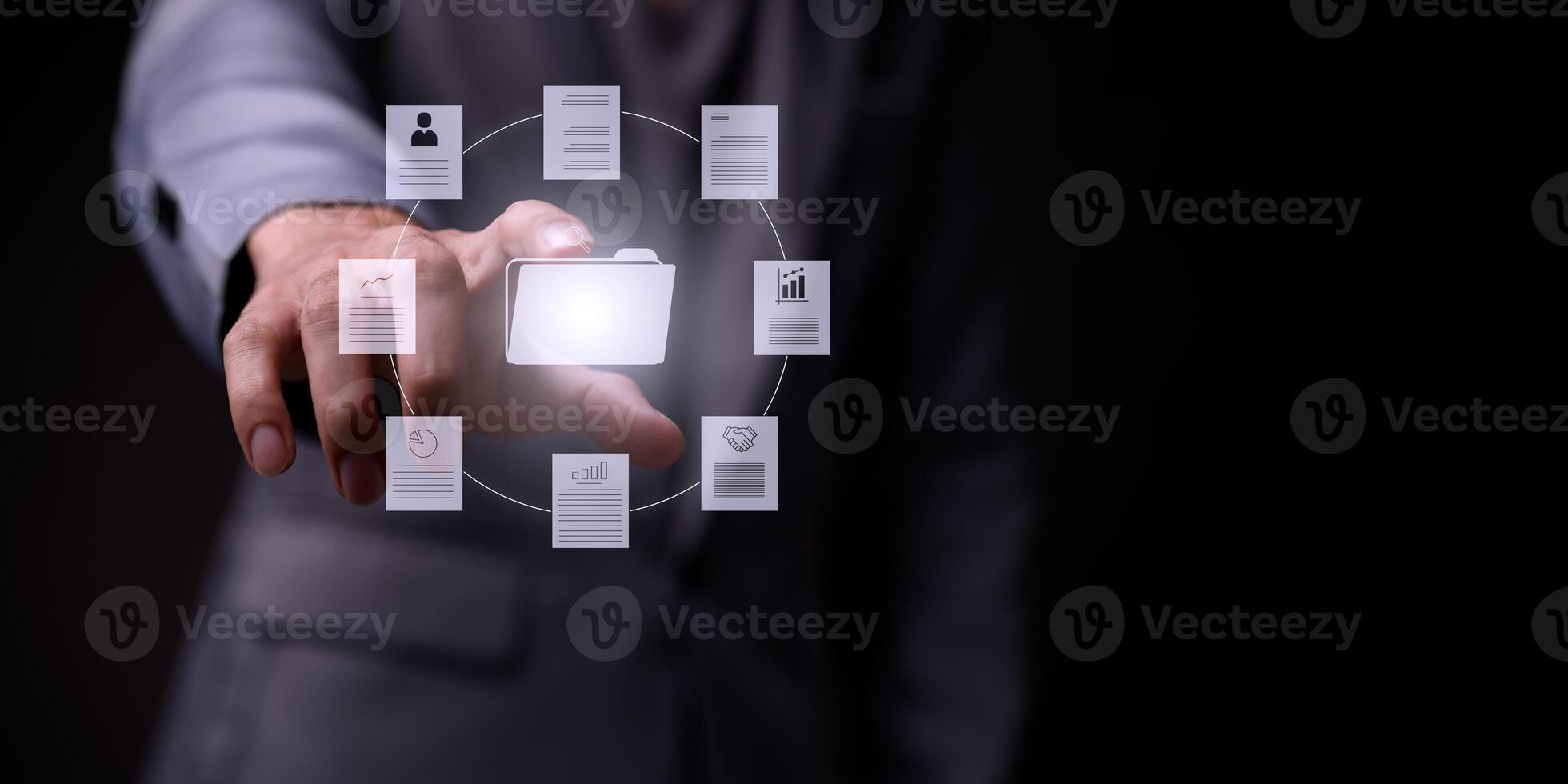 virtual Global Internet connection metaverse, Folder Document Management System, online documentation database and process automation photo