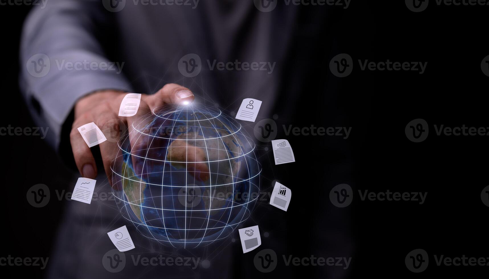 virtual Global Internet connection metaverse, Folder Document Management System, online documentation database and process automation photo