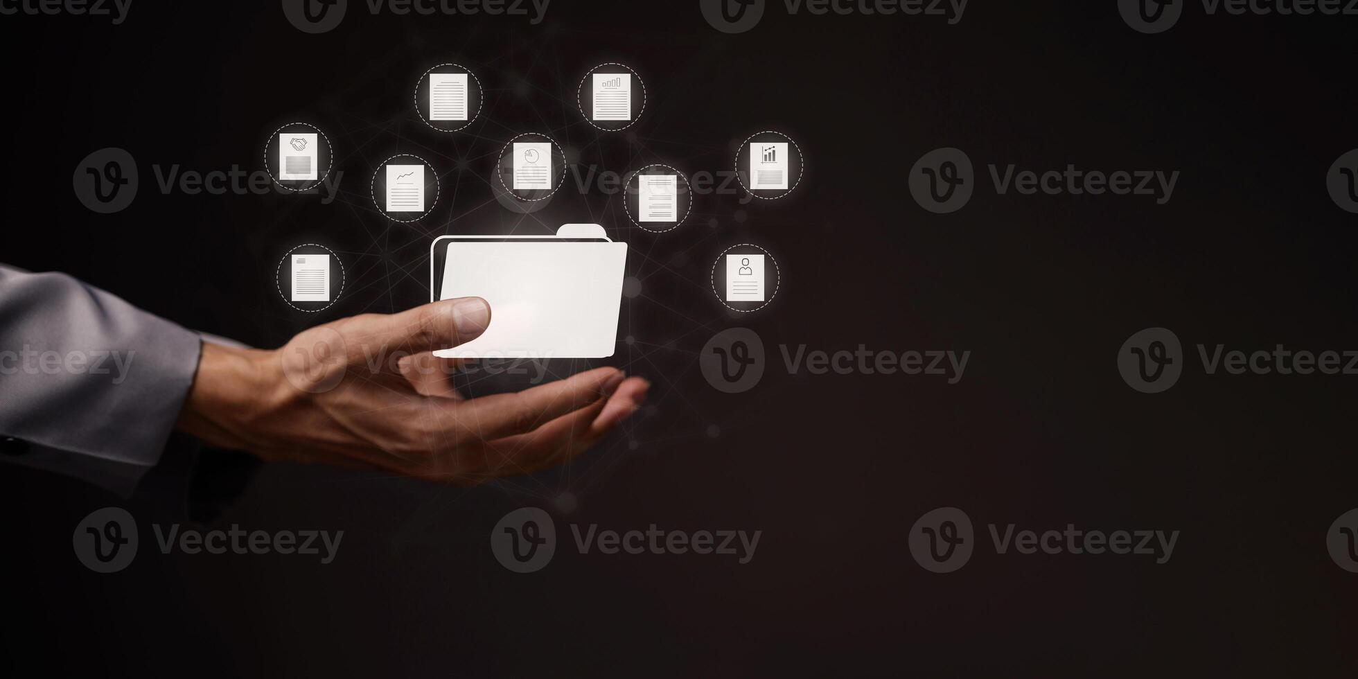 virtual Global Internet connection metaverse, Folder Document Management System, online documentation database and process automation photo