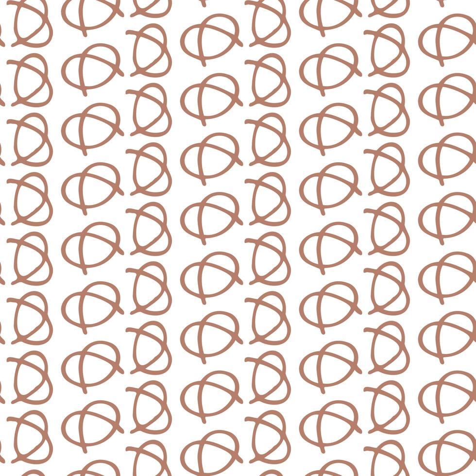 Pretzel cookie seamless pattern. Simple snack breed isolated wallpaper background. Flat vector illustration.
