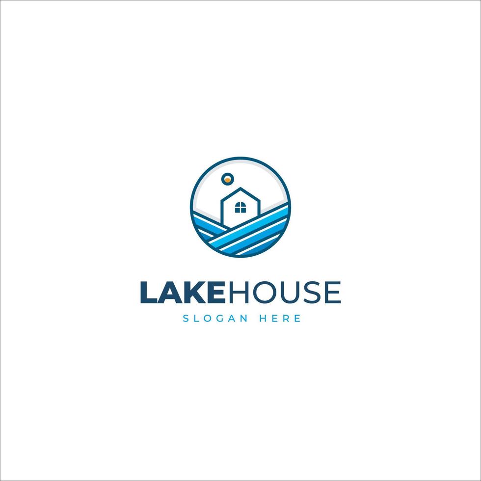 Lakeside house logo vector