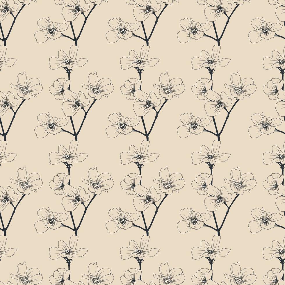 Hand drawn seamless floral pattern vector