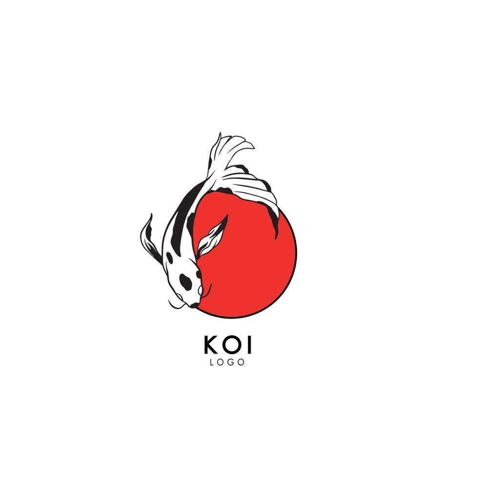 pez koi logo y símbolo imagen vectorial vector