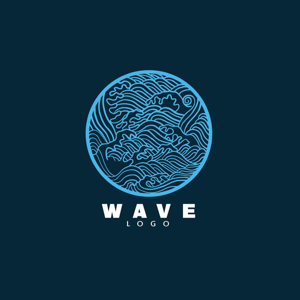 Ocean Sea Wave Logo Design Template vector