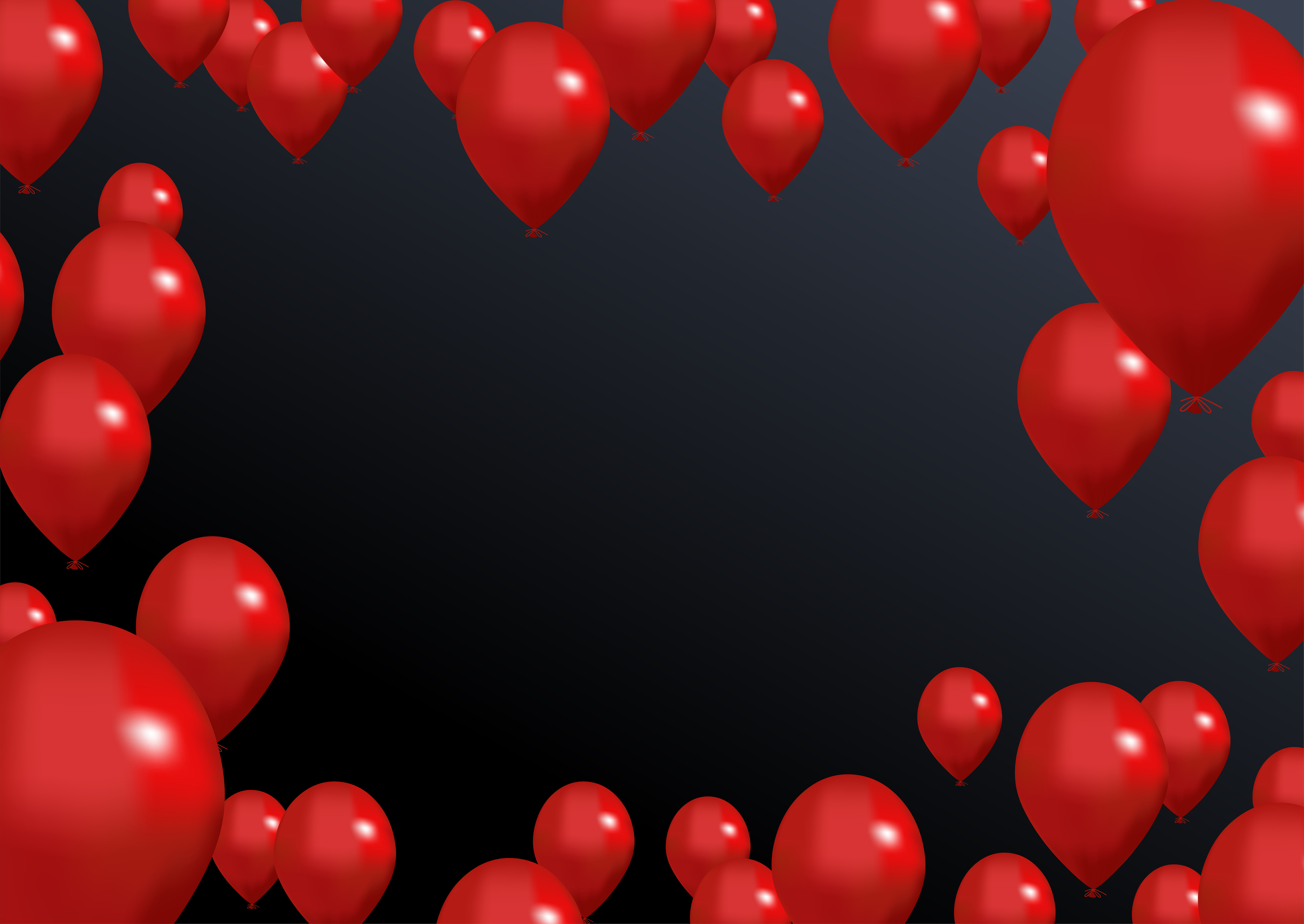 Knorrig slang ik ben gelukkig Black friday backdrop. Red balloons concept design with dark empty space  for your text. Happy greeting card on black background. Celebration Vector  illustration. 6018215 Vector Art at Vecteezy