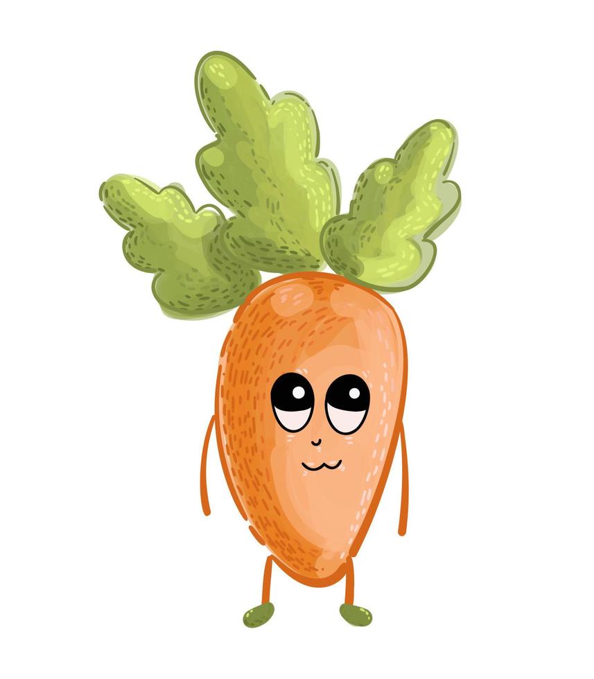 Carrot icon isolated on white background. Carrot character in cartoon style. vector