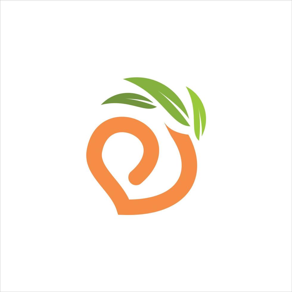 simple peach icon logo design idea vector