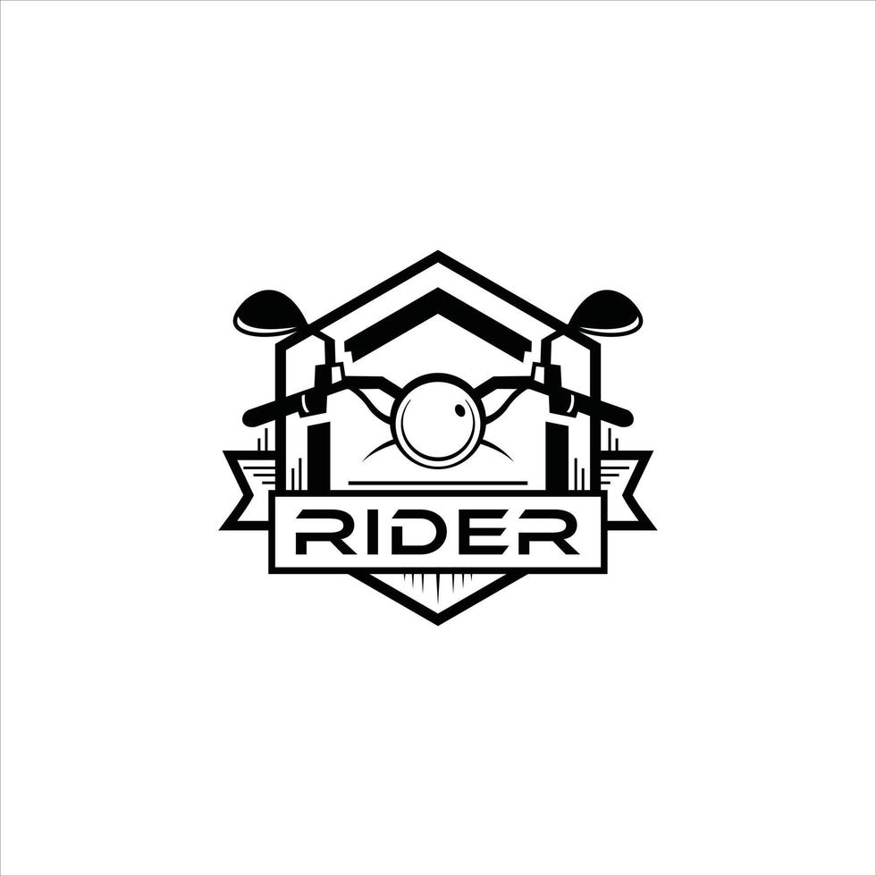 vintage emblem style motorcycle rider club logo design vector