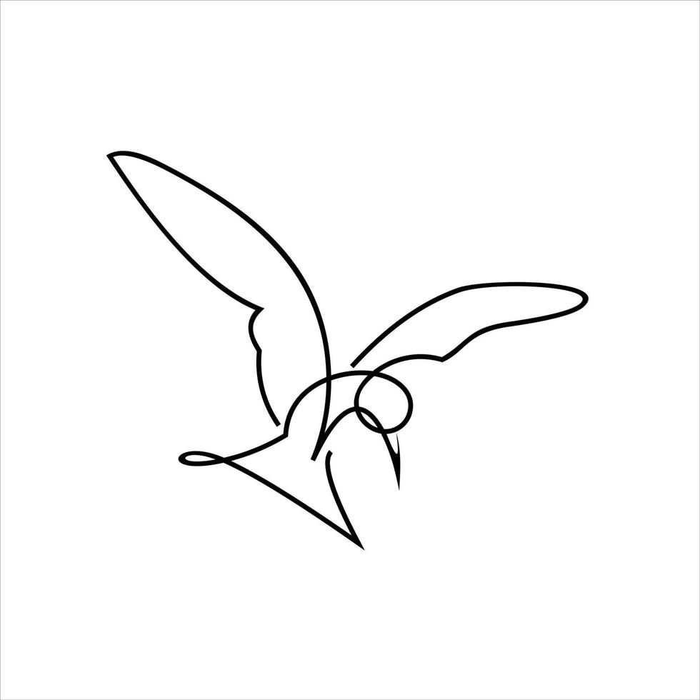 simple line bird logo design idea vector