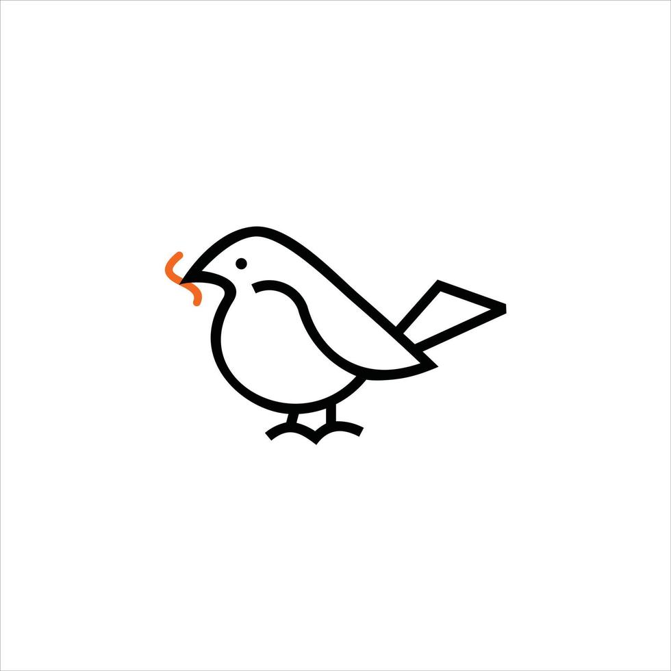 simple modern line art cute bird icon logo design idea vector